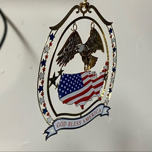 God bless America metallic Eagle *RARE* Patriotic Christmas Ornament 4”￼ - Picture 4 of 8